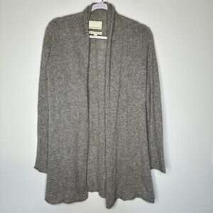 Cynthia Rowley 2-Ply Cashmere Cardigan Sweater Gray Open Front Drape Medium